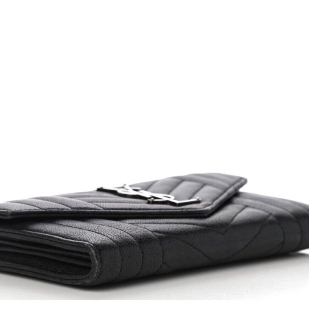 Saint Laurent Lambskin Mixed Matelasse Quilted Large Monogram Envelope - Picture 3 of 14